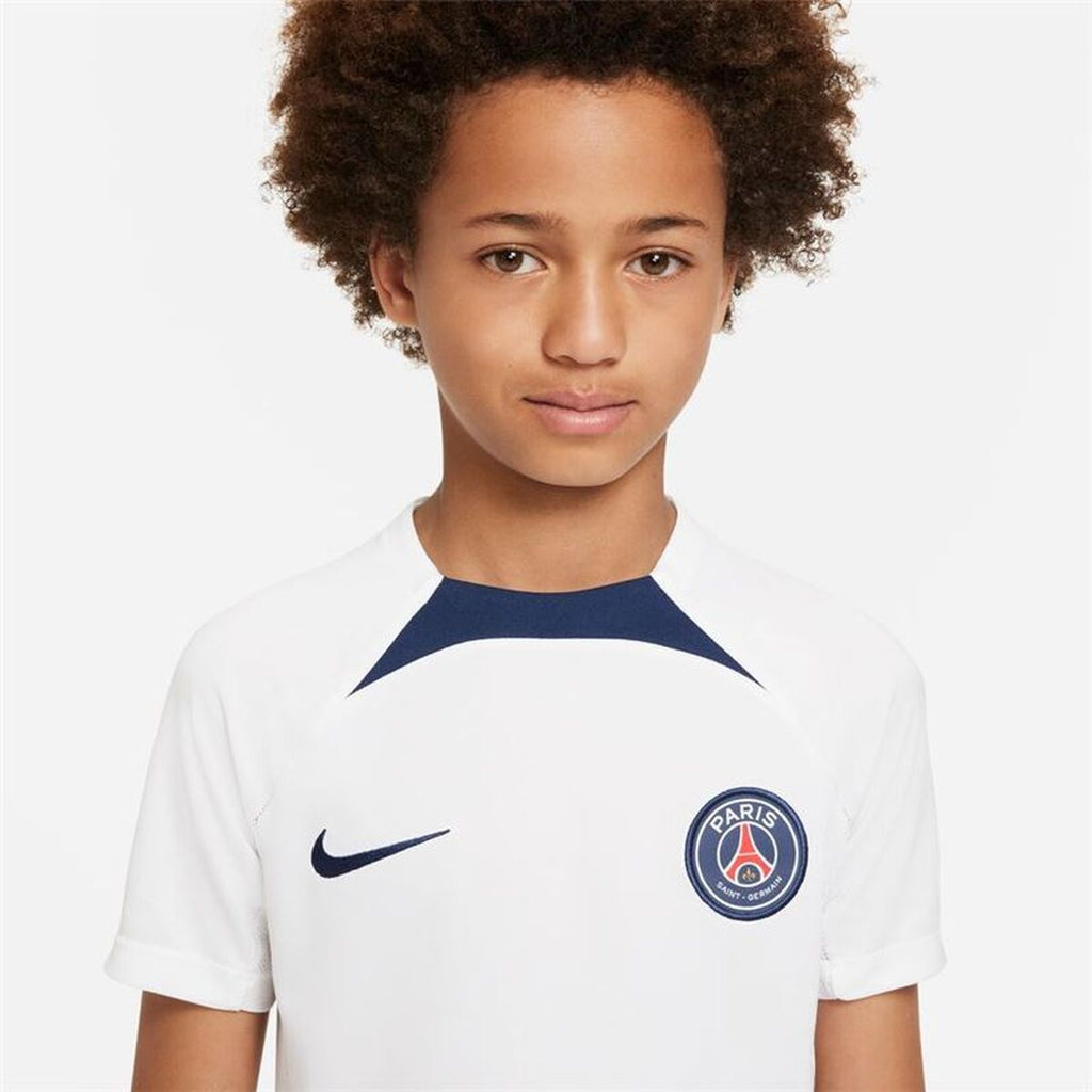 Children's Short Sleeved Football Shirt Nike París Saint-Germain Strike White