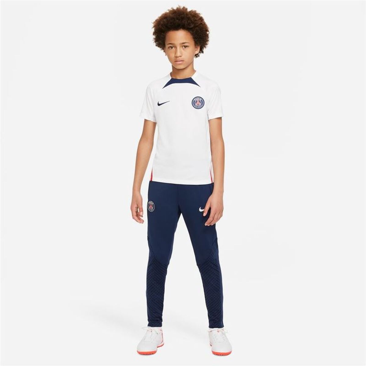 Children's Short Sleeved Football Shirt Nike París Saint-Germain Strike White