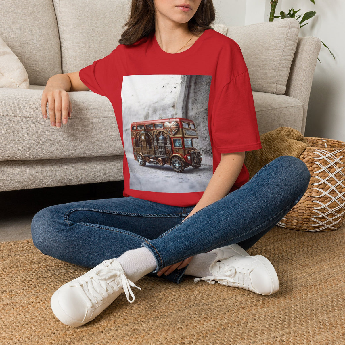 Vintage Red Double-Decker Bus T-Shirt
