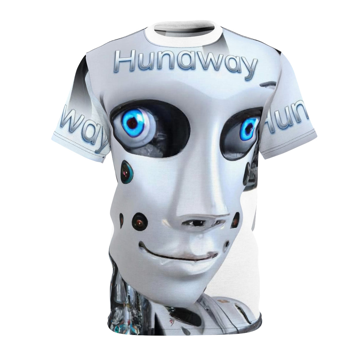 Robot Face All-Over Print Tee — "Hunaway"