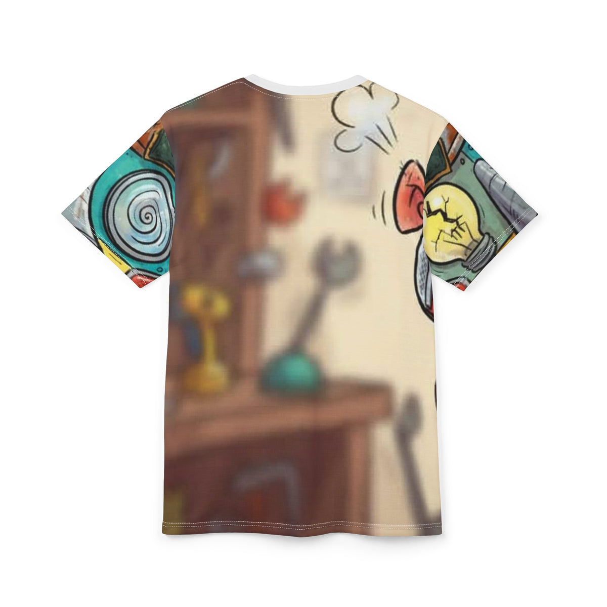Whimsical Robot Face All-Over Print Tee