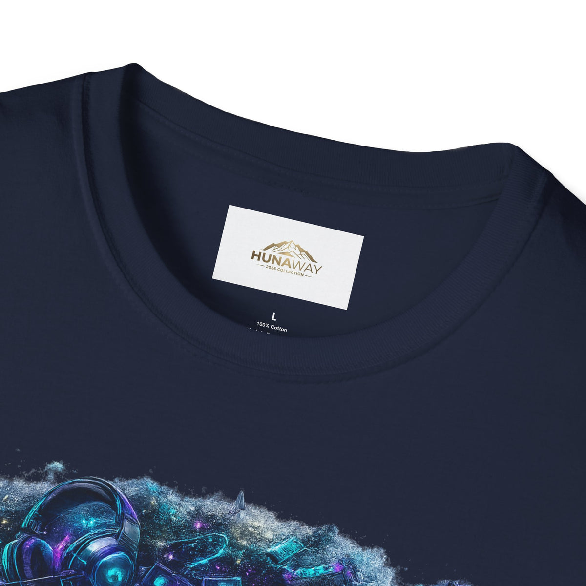 Gamer Retro Sci‑Fi T-Shirt Navy