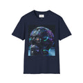 Neon Futuristic Skull  Graphic T-Shirt