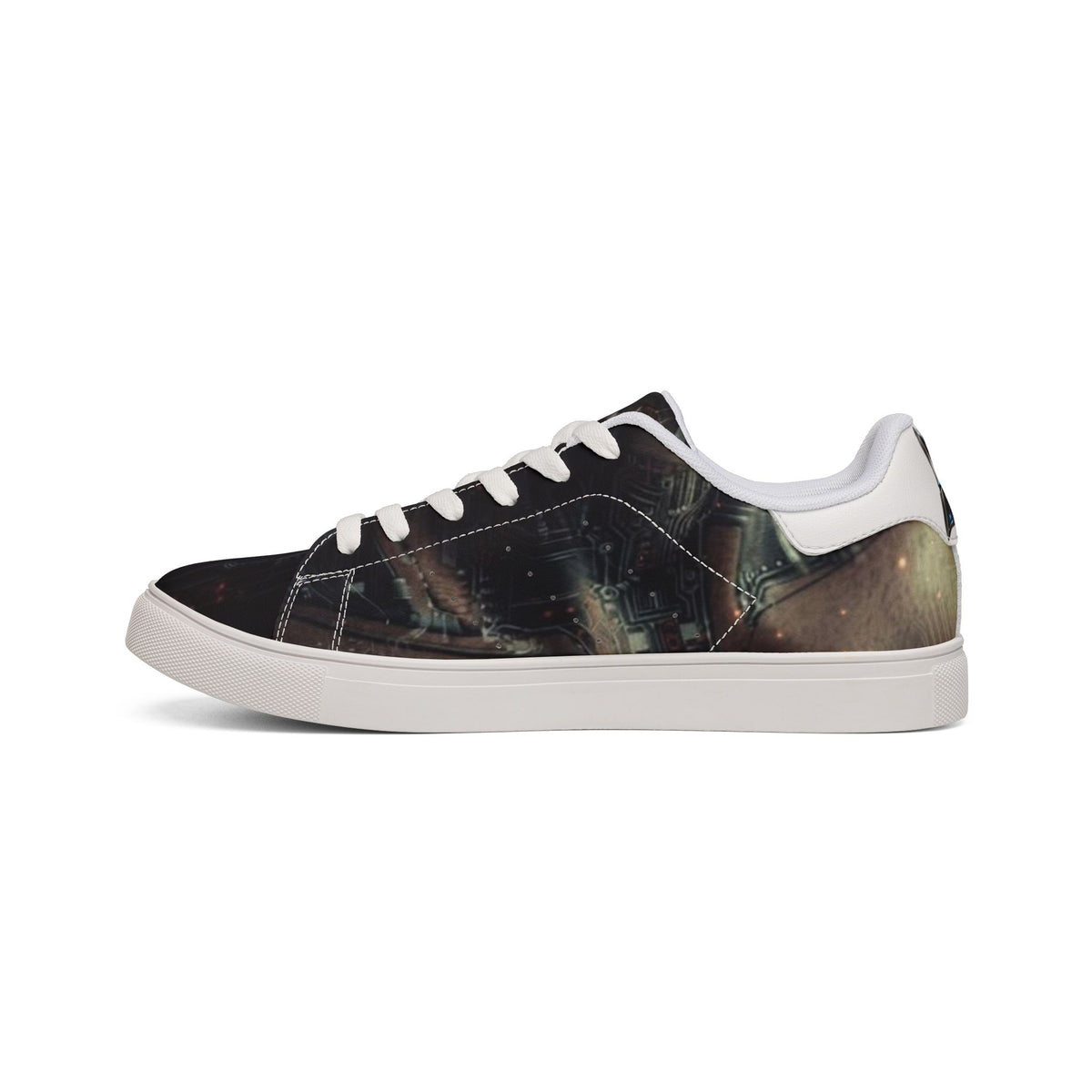 Galaxy Print Leather Sneakers Low-Top Casual Shoes