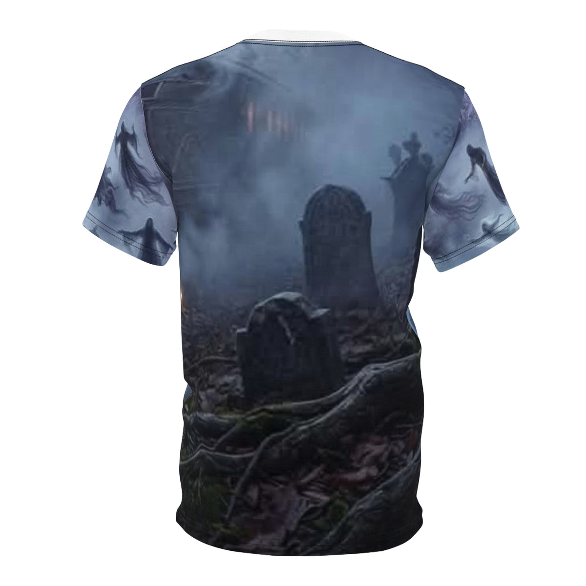 Vintage Steam Train Tee — Moody Forest Locomotive All-Over Print