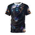 Cyber Sentinel All-Over Print Tee — Futuristic Robot Warrior Graphic