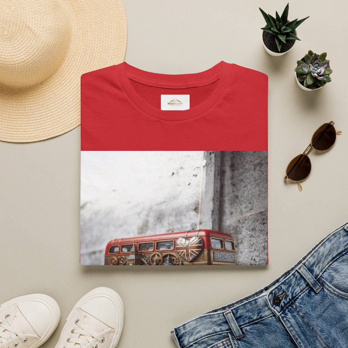 Vintage Red Double-Decker Bus T-Shirt