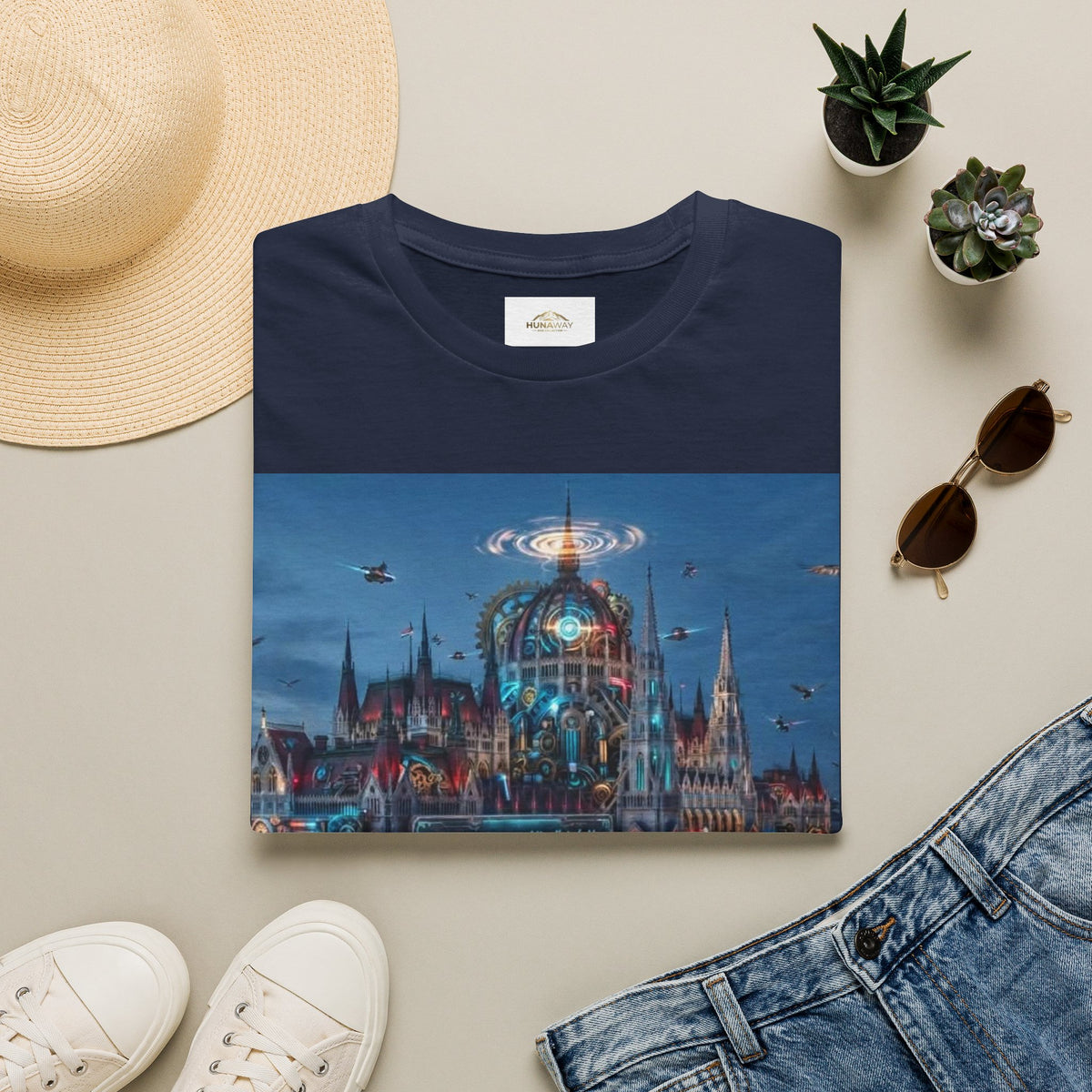Unisex Fantasy Cityscape T-Shirt