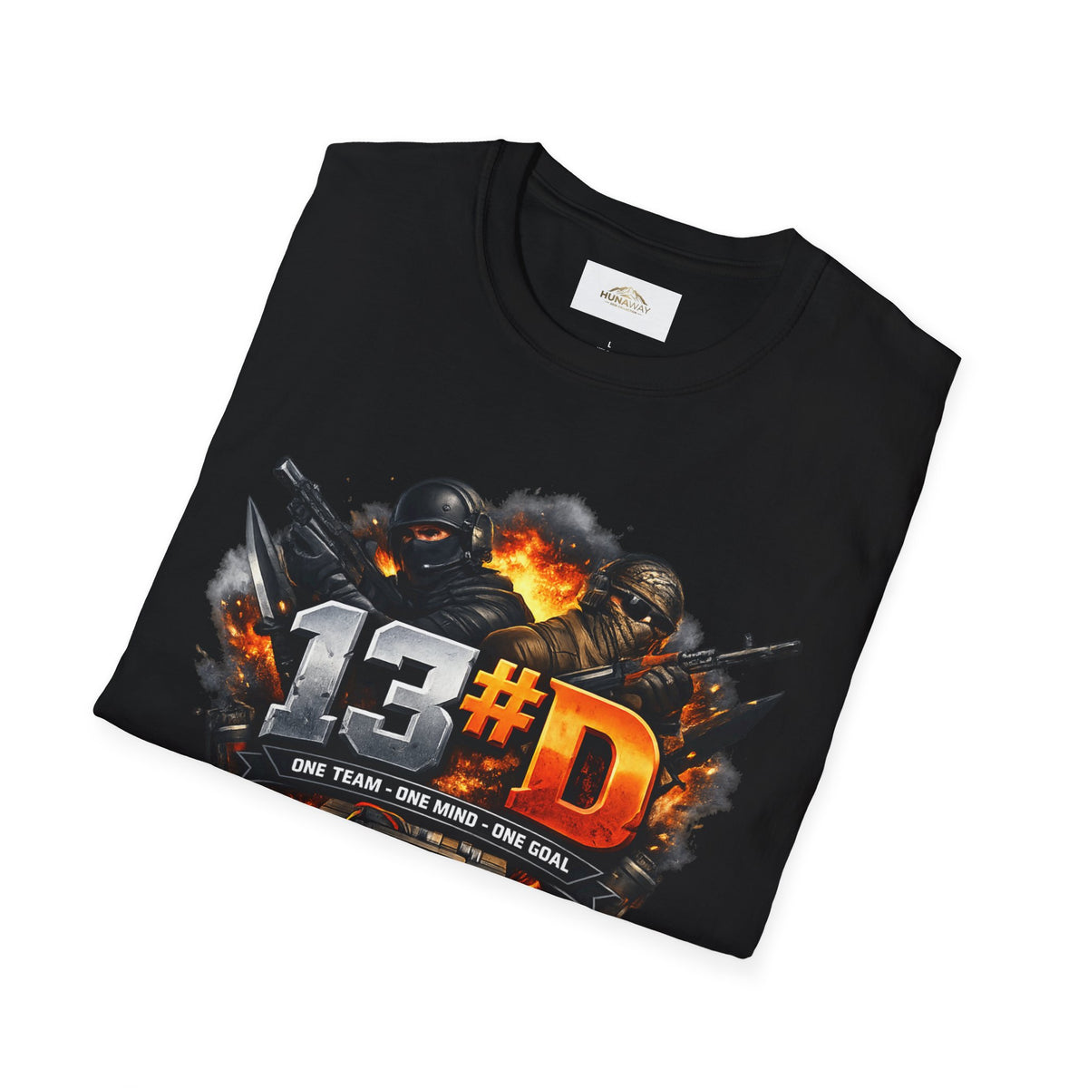 13#D Esports - Military Burn-Effect T-Shirt Black