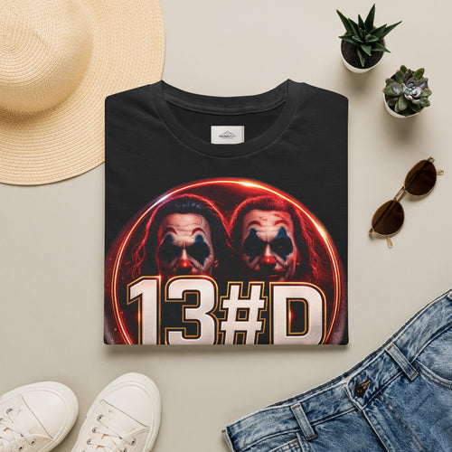 13#D Clown Mask Graphic T-Shirt — Horror Movie Fan Tee