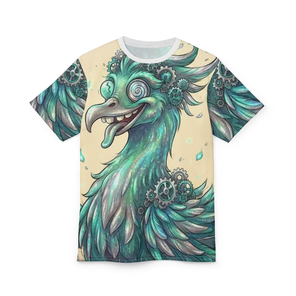 Whimsical Steampunk Bird All-Over Print Tee