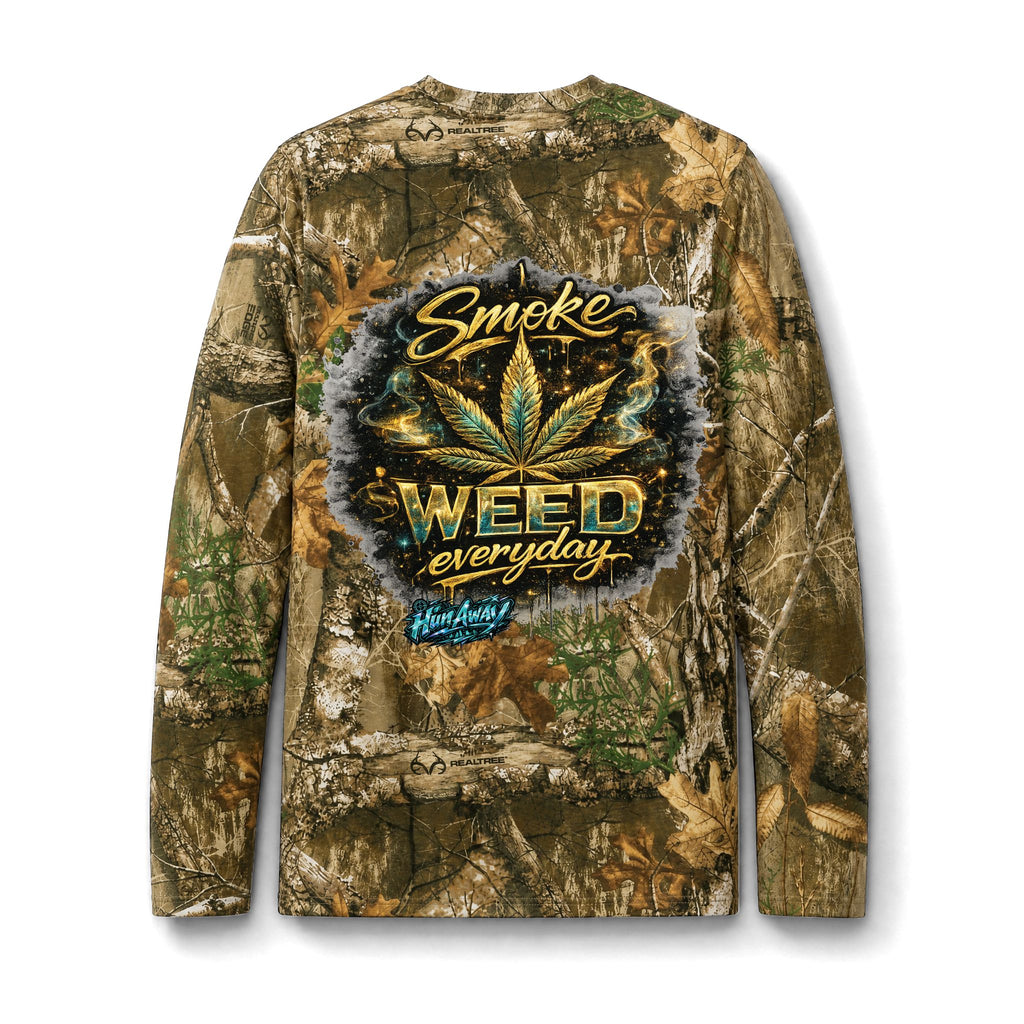 Camo Long Sleeve Tee - "Smoke Weed Everyday" Graphic