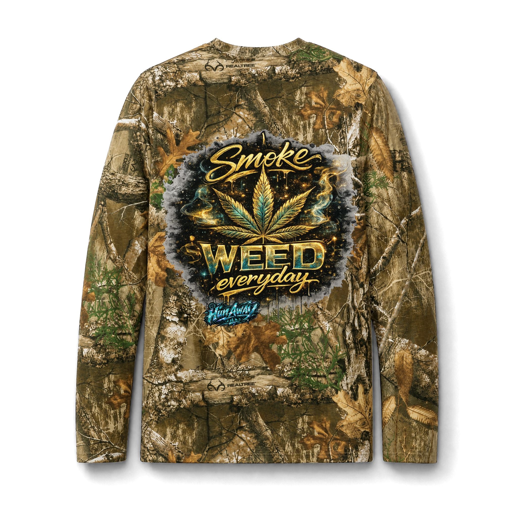 Camo Long Sleeve Tee - "Smoke Weed Everyday" Graphic