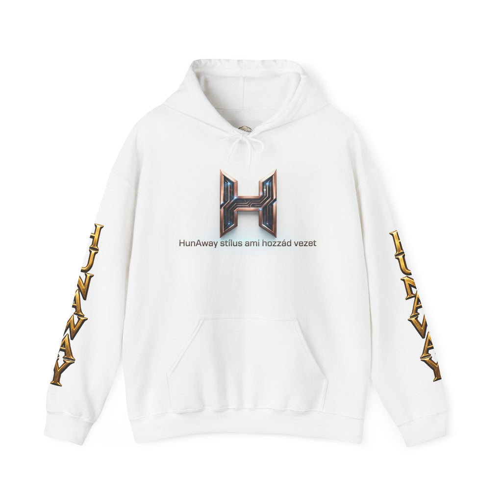 HunAway Metallic Logo Pullover with Sleeve Text