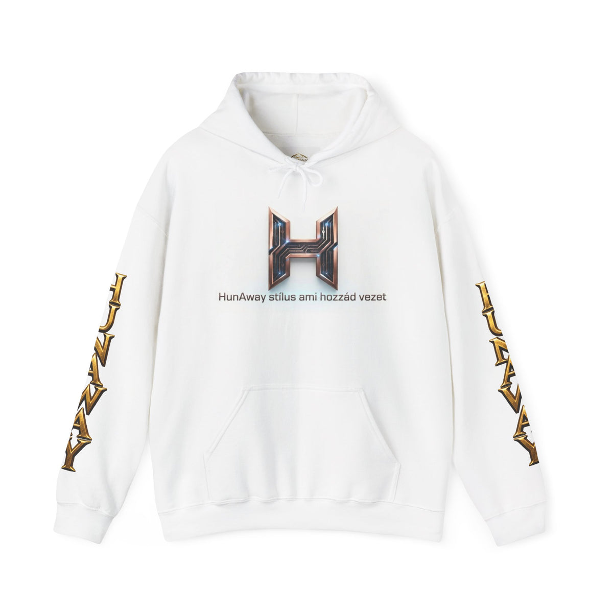 HunAway Metallic Logo Pullover with Sleeve Text