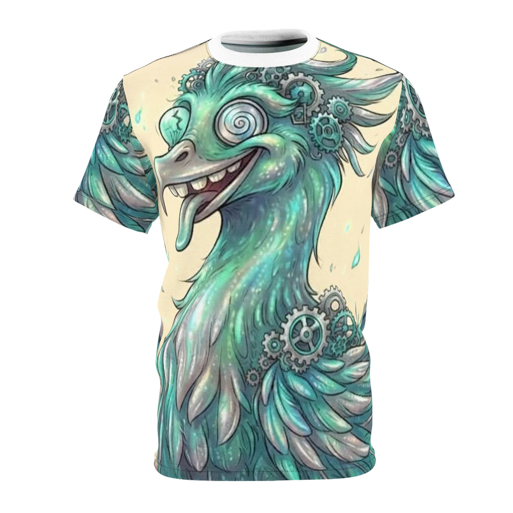 Whimsical Steampunk Bird All-Over Print Tee