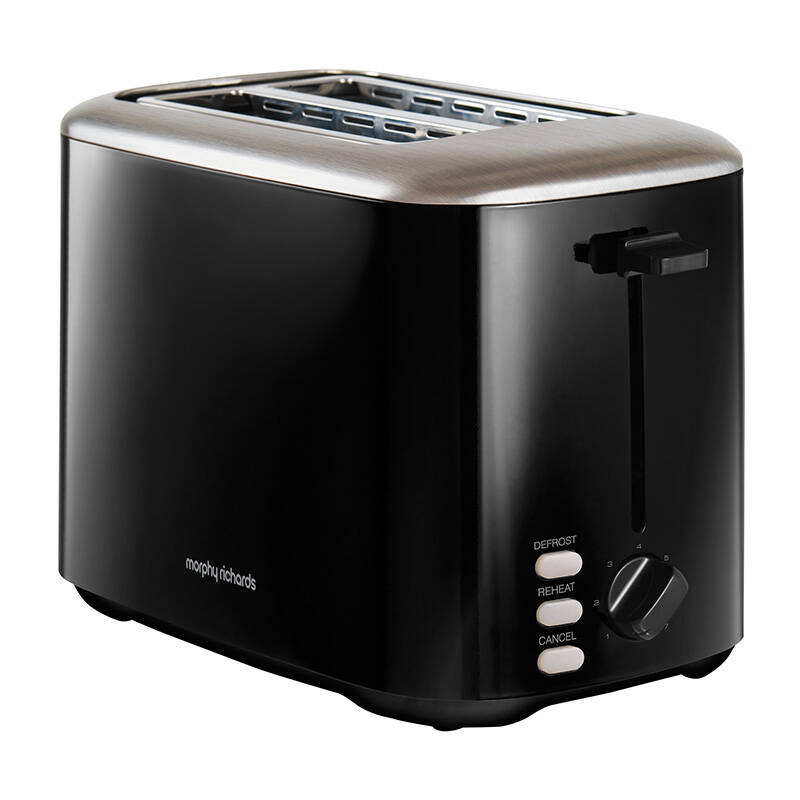 Тостер Morphy Richards Equip 222064, 800W, 7 нива на изпичане, 2 филии, Черен (222064 - SOLID GLOSS)