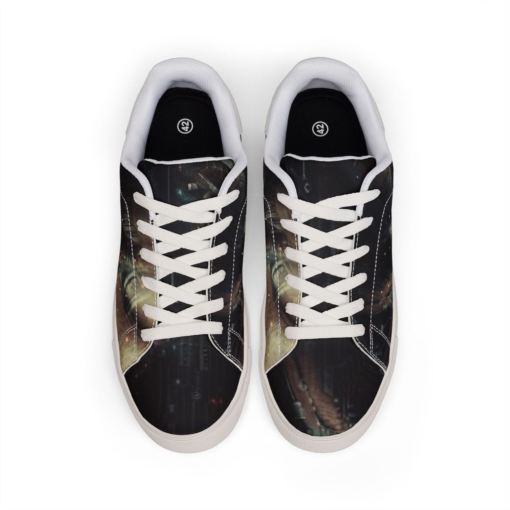 Galaxy Print Leather Sneakers Low-Top Casual Shoes