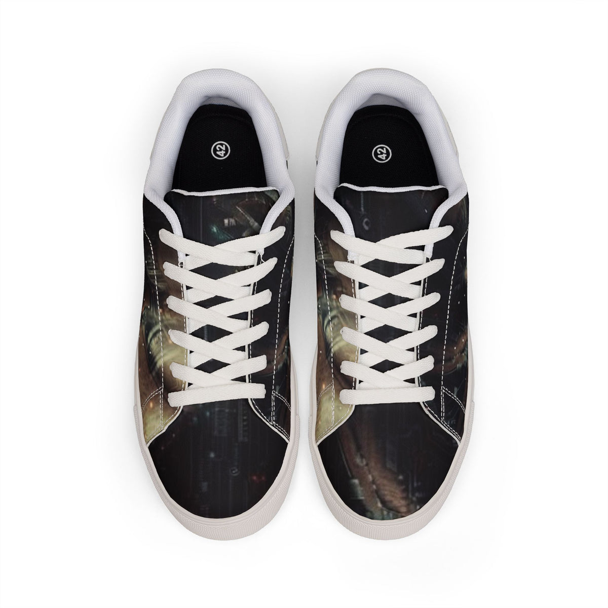 Galaxy Print Leather Sneakers Low-Top Casual Shoes