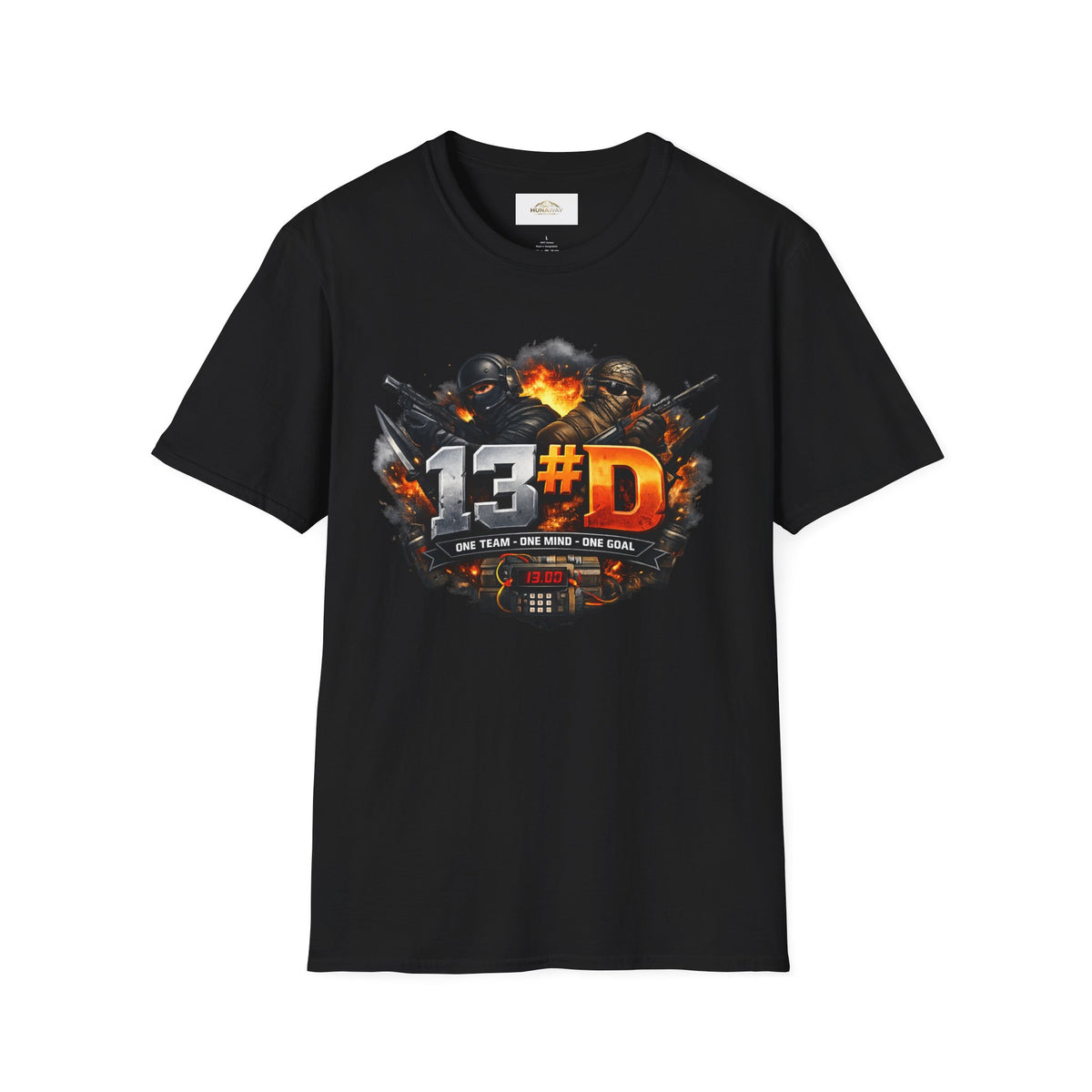 13#D Esports - Military Burn-Effect T-Shirt Black