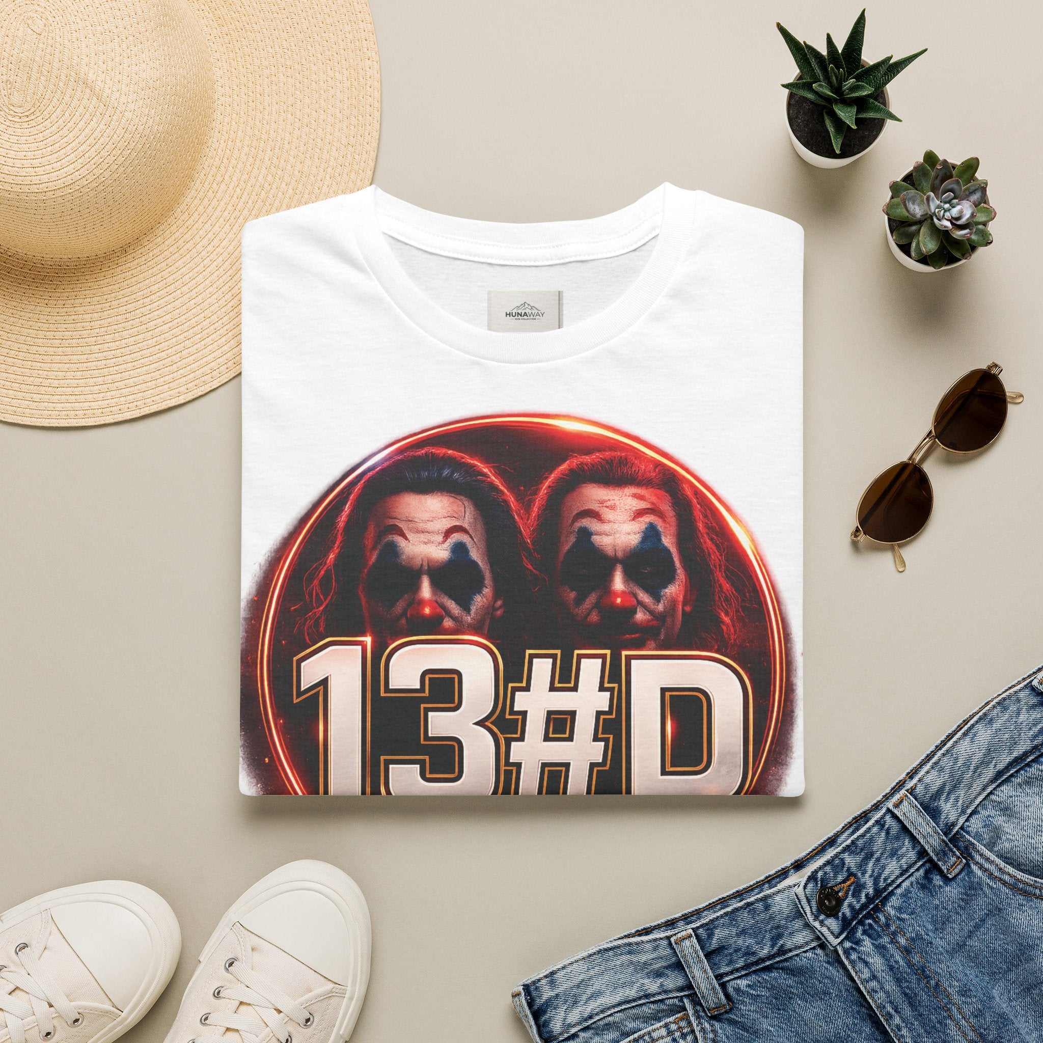 13#D Clown Mask Graphic T-Shirt — Horror Movie Fan Tee