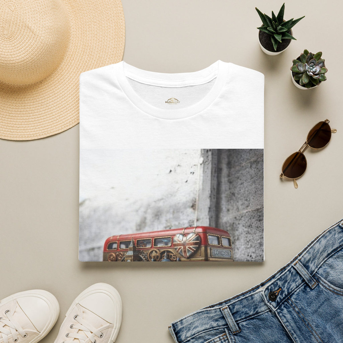 Vintage Red Double-Decker Bus T-Shirt