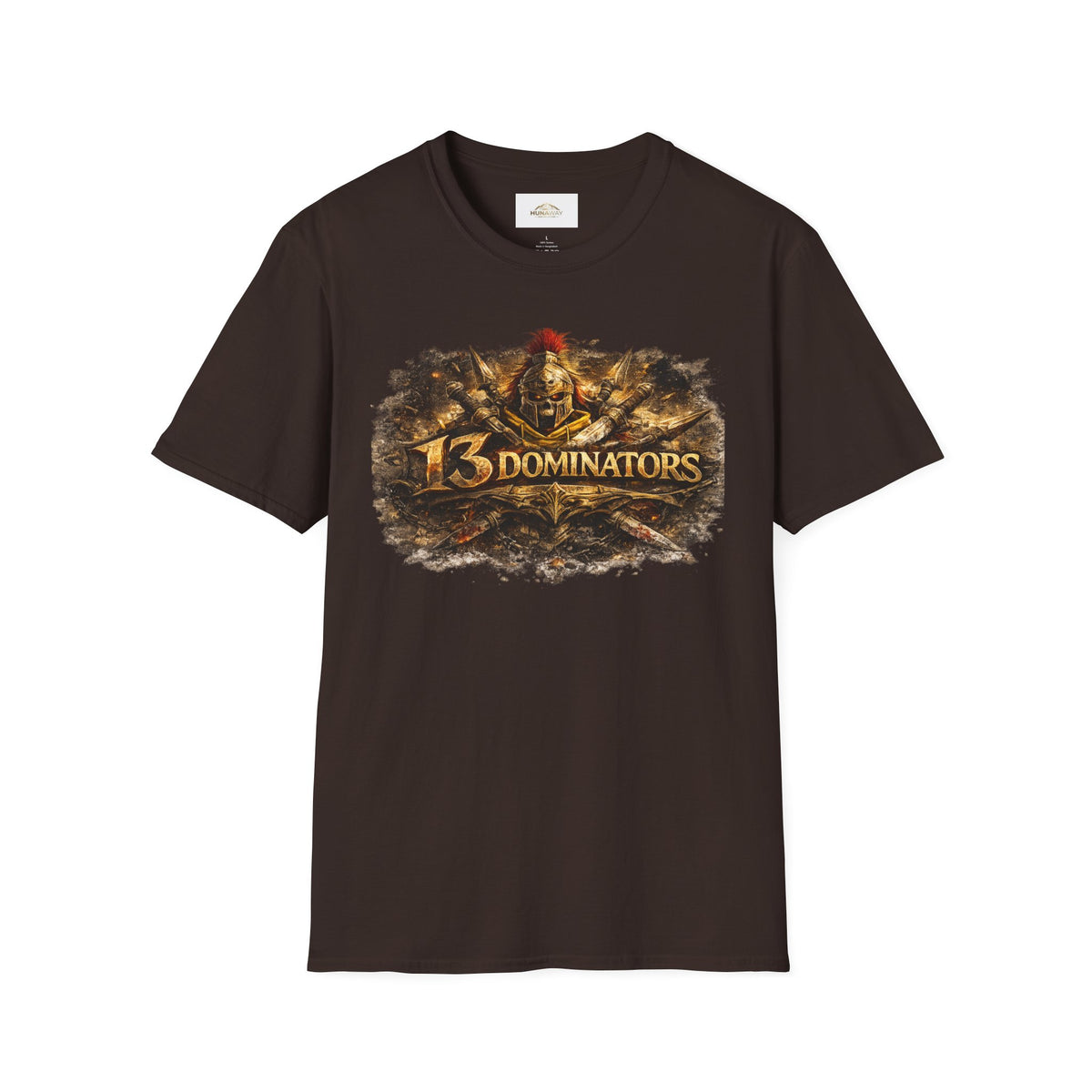 13 Dominators  Spartan Warrior  T-Shirt Dark Chocolate