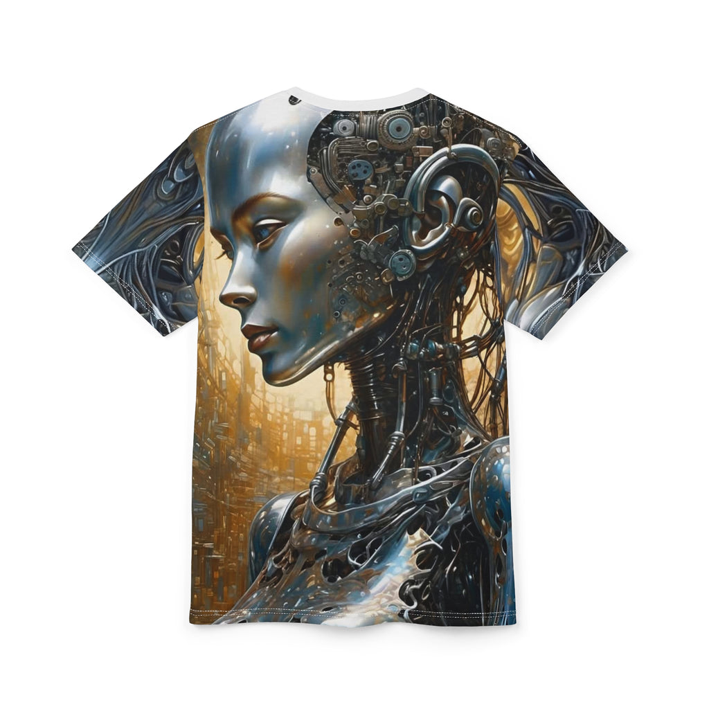 Hunaway Cyborg Tee — Futuristic Art All-Over Print Shirt