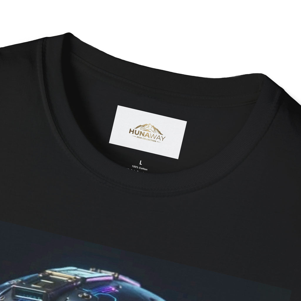 Neon Futuristic Skull  Graphic T-Shirt