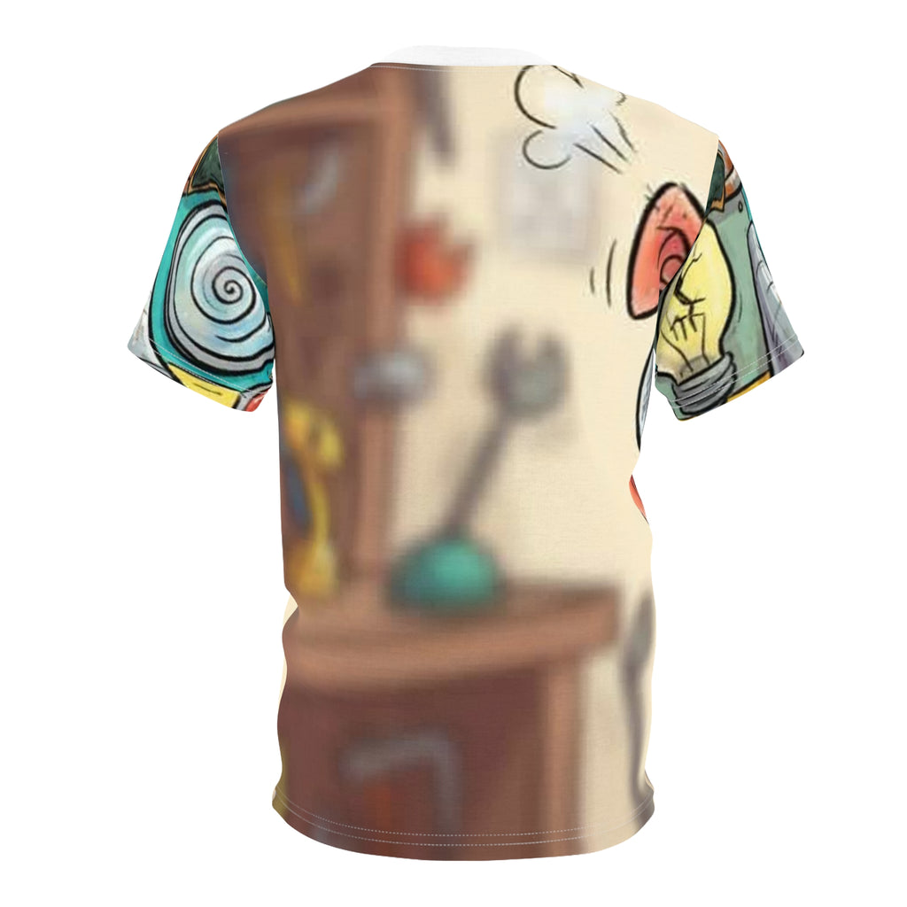 Whimsical Robot Face All-Over Print Tee