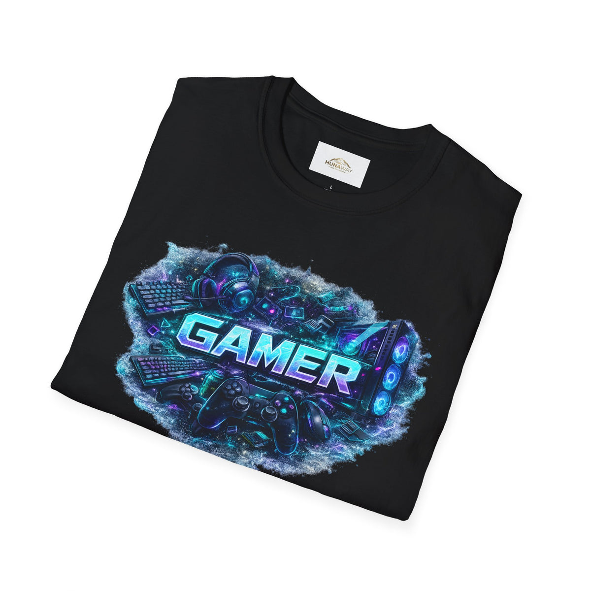 Gamer Retro Sci‑Fi T-Shirt Black