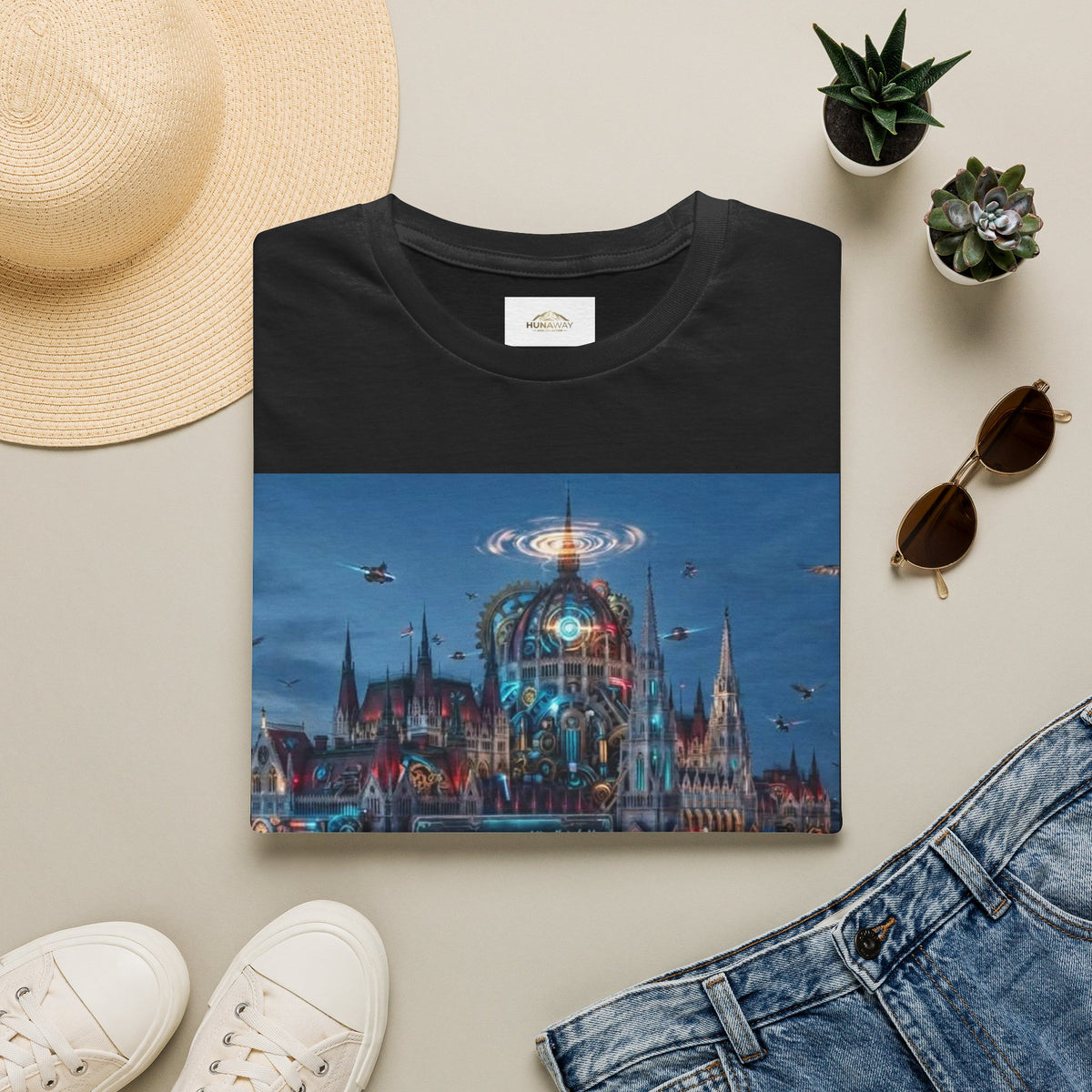 Unisex Fantasy Cityscape T-Shirt