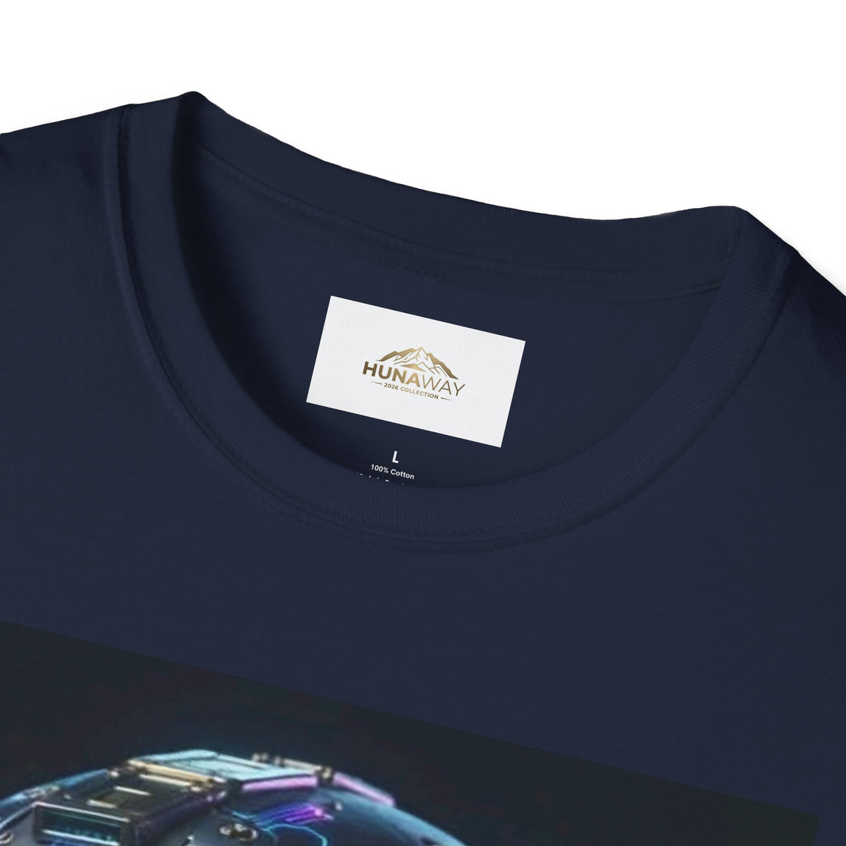 Neon Futuristic Skull  Graphic T-Shirt