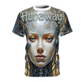 Hunaway Cyborg Tee — Futuristic Art All-Over Print Shirt