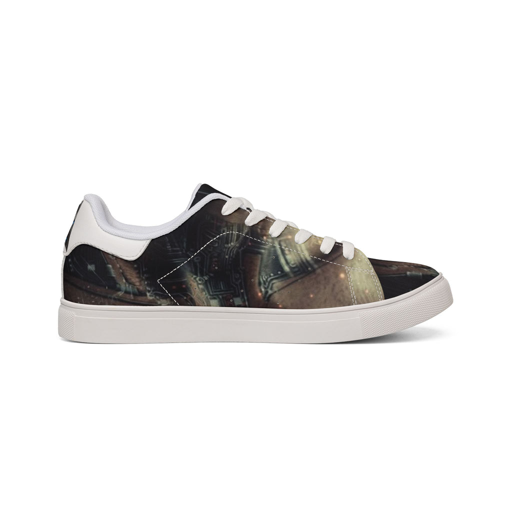 Galaxy Print Leather Sneakers Low-Top Casual Shoes