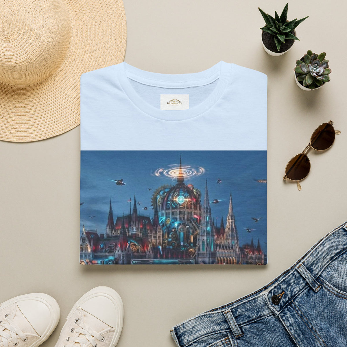 Unisex Fantasy Cityscape T-Shirt